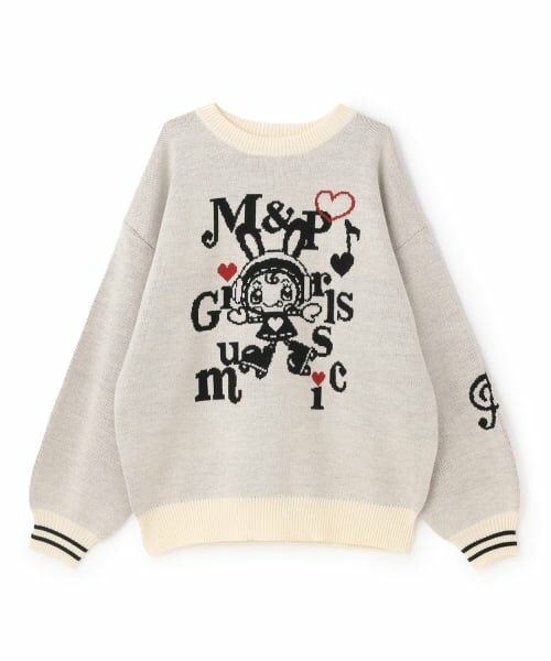 mezzo piano junior / メゾピアノジュニア ニット・セーター | 【WEB限定】復刻♪musicベリエちゃんジャカードニット（オフ ホワイト）
