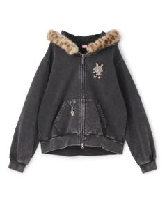 mezzo piano junior / メゾピアノジュニア パーカー | 【WEB限定】復刻♪ひょう柄ベリエちゃんフェイクファーフーディジップパーカ