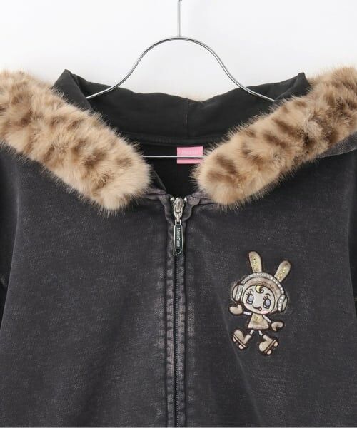 mezzo piano junior / メゾピアノジュニア パーカー | 【WEB限定】復刻♪ひょう柄ベリエちゃんフェイクファーフーディジップパーカ | 詳細2