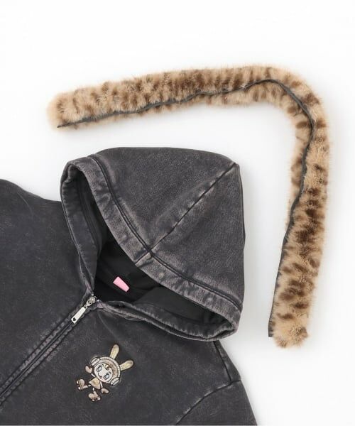 mezzo piano junior / メゾピアノジュニア パーカー | 【WEB限定】復刻♪ひょう柄ベリエちゃんフェイクファーフーディジップパーカ | 詳細3