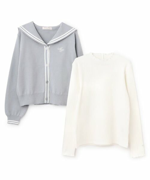 mezzo piano junior / メゾピアノジュニア カーディガン・ボレロ | セーラーカーディガン＆ハイネックTシャツセット | 詳細2