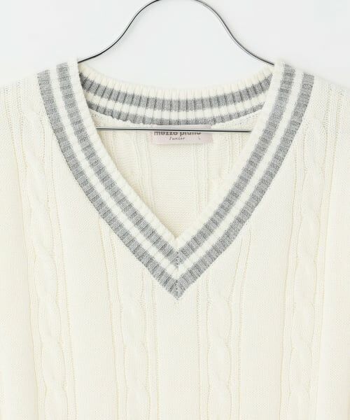 mezzo piano junior / メゾピアノジュニア ミニ丈・ひざ丈ワンピース | ニットベスト＆シャツワンピースセット | 詳細3