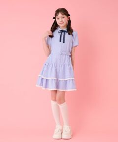 mezzo piano junior / メゾピアノジュニア ミニ丈・ひざ丈ワンピース | ティアードシャツミニワンピース