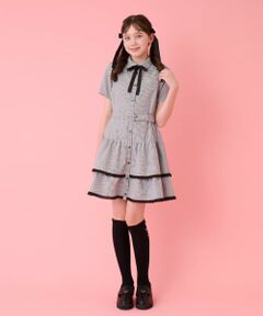mezzo piano junior / メゾピアノジュニア ミニ丈・ひざ丈ワンピース | ティアードシャツミニワンピース