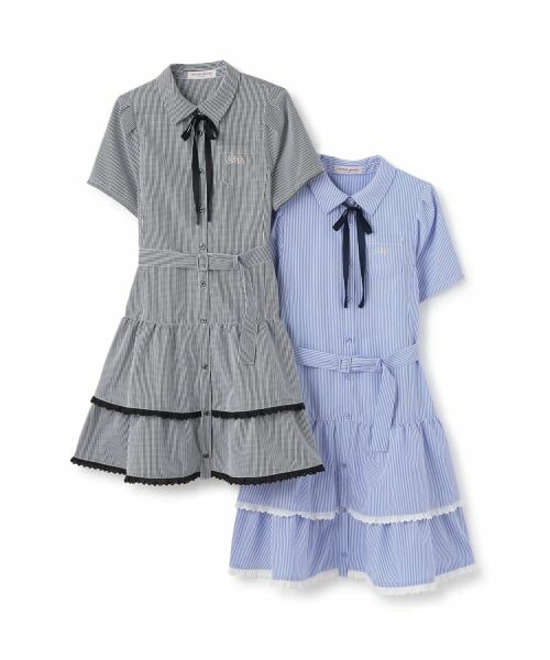 mezzo piano junior / メゾピアノジュニア ミニ丈・ひざ丈ワンピース | ティアードシャツミニワンピース | 詳細10