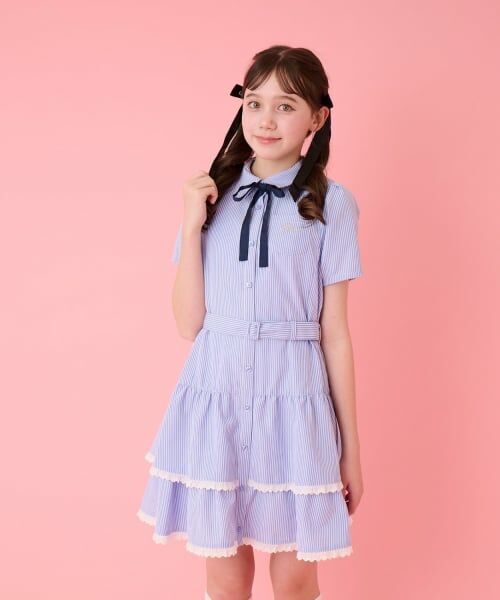 mezzo piano junior / メゾピアノジュニア ミニ丈・ひざ丈ワンピース | ティアードシャツミニワンピース | 詳細13