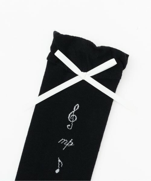 mezzo piano junior / メゾピアノジュニア ソックス | 音符＆リボンハイソックス♪ | 詳細1