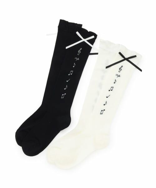 mezzo piano junior / メゾピアノジュニア ソックス | 音符＆リボンハイソックス♪ | 詳細4