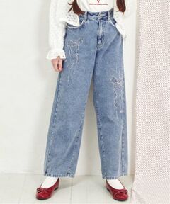 mezzo piano junior / メゾピアノジュニア その他パンツ | 予約/【接触冷感】デニムキラキラワイドパンツ