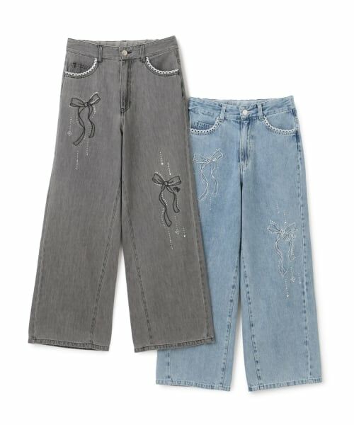 mezzo piano junior / メゾピアノジュニア その他パンツ | 予約/【接触冷感】デニムキラキラワイドパンツ | 詳細10
