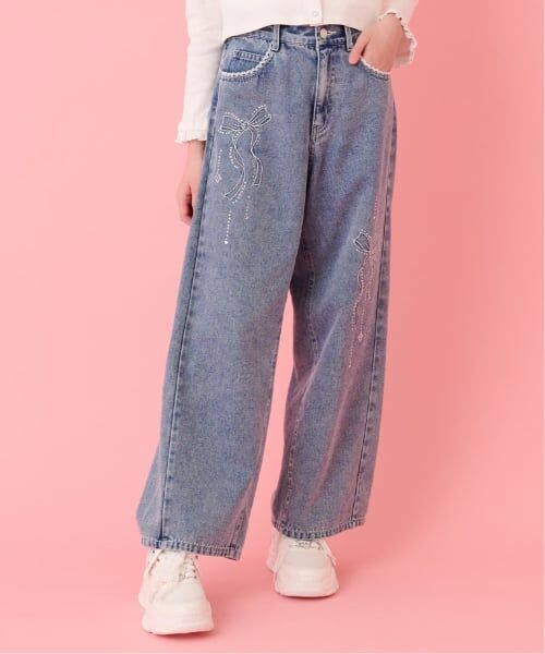 mezzo piano junior / メゾピアノジュニア その他パンツ | 予約/【接触冷感】デニムキラキラワイドパンツ | 詳細14