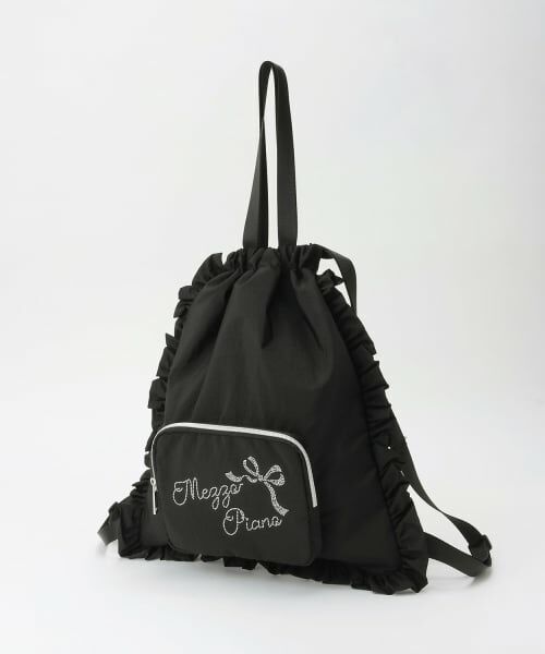 mezzo piano junior / メゾピアノジュニア リュック・バックパック | 【A4対応・撥水】キラキラロゴナップサック | 詳細2
