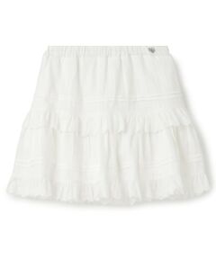 mezzo piano junior / メゾピアノジュニア ショート・ハーフ・半端丈パンツ | 【人気商品再入荷】【直営店で取り扱い無し】リボンレースティアードスカパン