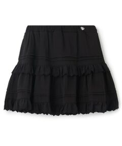 mezzo piano junior / メゾピアノジュニア ショート・ハーフ・半端丈パンツ | 【人気商品再入荷】【直営店で取り扱い無し】リボンレースティアードスカパン