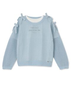 mezzo piano junior / メゾピアノジュニア ニット・セーター | 【人気商品再入荷】【直営店で取り扱い無し】ラメメッシュニット＆半袖Tシャツセット