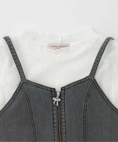 mezzo piano junior / メゾピアノジュニア その他トップス | 【人気商品再入荷】【直営店で取り扱い無し】デニムビスチェ＆レース半袖Tシャツセット | 詳細3