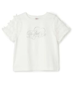 mezzo piano junior / メゾピアノジュニア Tシャツ | ☆彡袖チュールフリル半袖Tシャツ