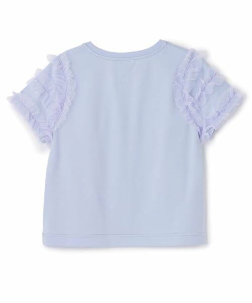 mezzo piano junior / メゾピアノジュニア Tシャツ | ☆彡袖チュールフリル半袖Tシャツ | 詳細1