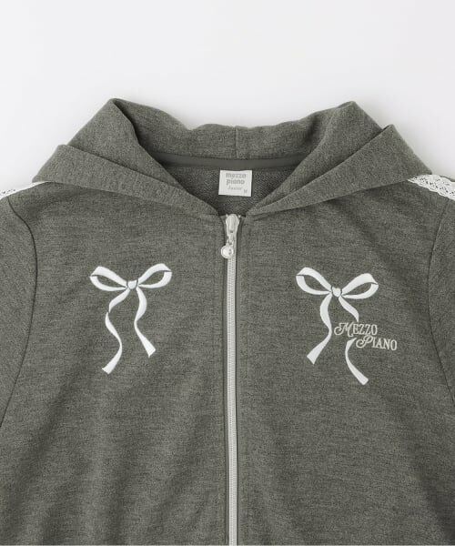 mezzo piano junior / メゾピアノジュニア その他トップス | 【人気商品再入荷】【直営店で取り扱い無し】ラメミニ裏毛ジップパーカ＆フレアスカパンセットアップ | 詳細3
