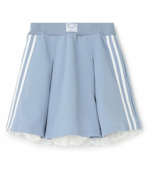 mezzo piano junior / メゾピアノジュニア ミニ・ひざ丈スカート | 【人気商品再入荷】【直営店で取り扱い無し】ジャージスカート&レースパンツセット(ライト ブルー)