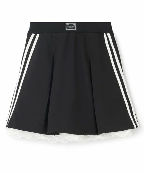 mezzo piano junior / メゾピアノジュニア ミニ・ひざ丈スカート | 【人気商品再入荷】【直営店で取り扱い無し】ジャージスカート&レースパンツセット(黒)