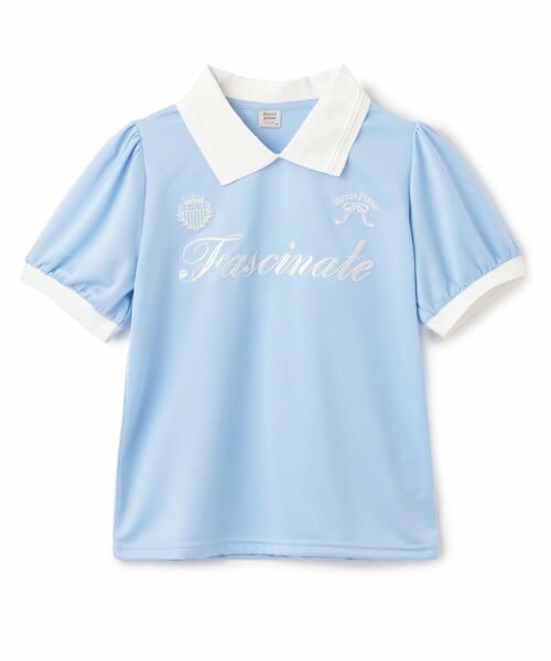 mezzo piano junior / メゾピアノジュニア Tシャツ | 【人気商品再入荷】【直営店で取り扱い無し】【UVカット・接触冷感】衿つきトップス(サックス)