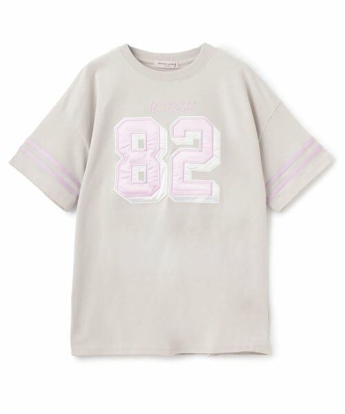 mezzo piano junior / メゾピアノジュニア Tシャツ | ☆彡ナンバリングTシャツ（ライト グレー）