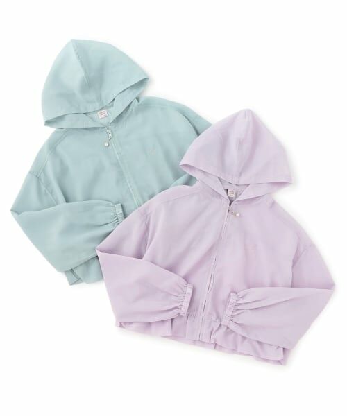 mezzo piano junior / メゾピアノジュニア パーカー | 【人気商品再入荷】【直営店で取り扱い無し】【接触冷感・UVカット】シアーショートパーカ | 詳細6