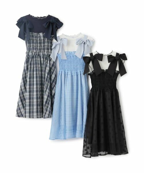 mezzo piano junior / メゾピアノジュニア ミニ丈・ひざ丈ワンピース | 【人気商品再入荷】【直営店で取り扱い無し】ショルダーリボンジャンスカ＆メローインナーセット | 詳細14