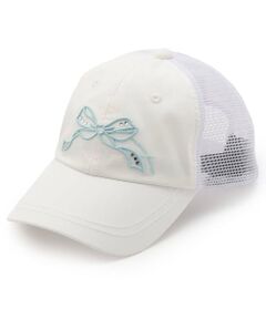 mezzo piano junior / メゾピアノジュニア キャップ | 【人気商品再入荷】【直営店で取り扱い無し】【冷感】リボン刺しゅうメッシュキャップ