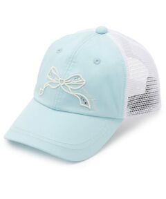 mezzo piano junior / メゾピアノジュニア キャップ | 【人気商品再入荷】【直営店で取り扱い無し】【冷感】リボン刺しゅうメッシュキャップ
