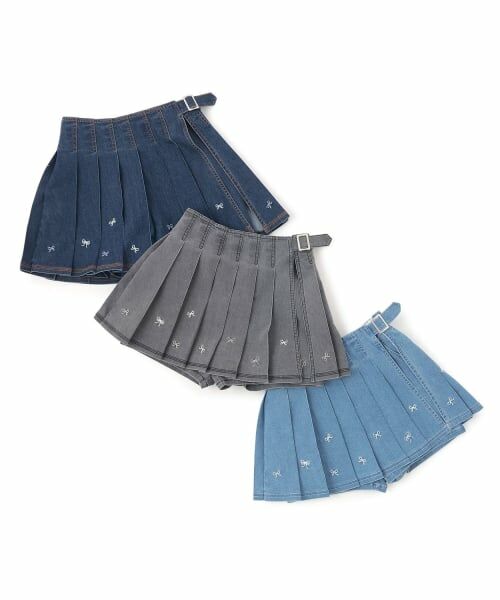 mezzo piano junior / メゾピアノジュニア ショート・ハーフ・半端丈パンツ | リボン刺しゅう入りラッププリーツショートパンツ | 詳細14