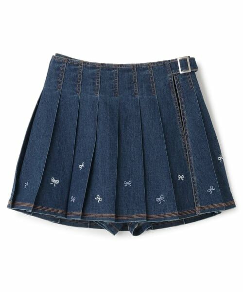 mezzo piano junior / メゾピアノジュニア ショート・ハーフ・半端丈パンツ | リボン刺しゅう入りラッププリーツショートパンツ | 詳細16