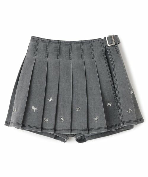 mezzo piano junior / メゾピアノジュニア ショート・ハーフ・半端丈パンツ | リボン刺しゅう入りラッププリーツショートパンツ | 詳細17
