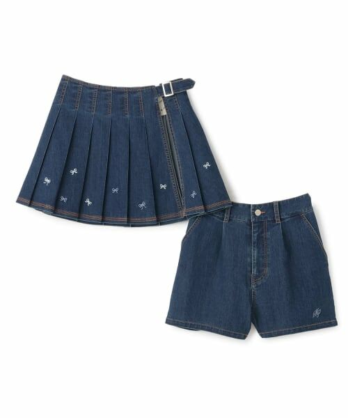 mezzo piano junior / メゾピアノジュニア ショート・ハーフ・半端丈パンツ | リボン刺しゅう入りラッププリーツショートパンツ | 詳細2