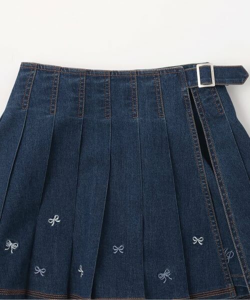 mezzo piano junior / メゾピアノジュニア ショート・ハーフ・半端丈パンツ | リボン刺しゅう入りラッププリーツショートパンツ | 詳細3