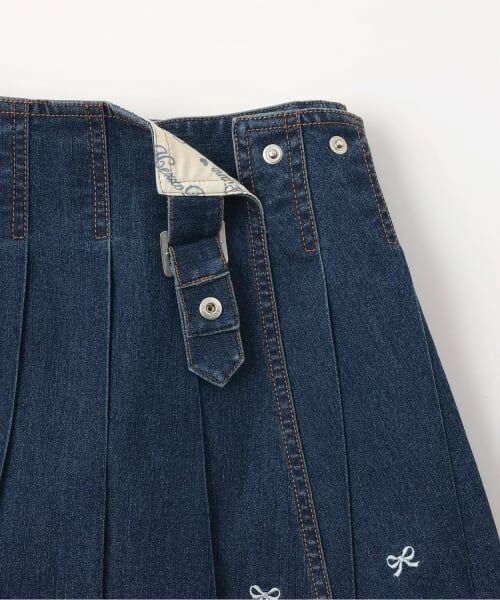 mezzo piano junior / メゾピアノジュニア ショート・ハーフ・半端丈パンツ | リボン刺しゅう入りラッププリーツショートパンツ | 詳細4