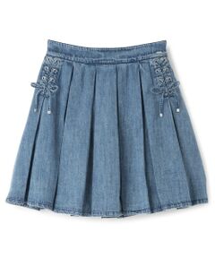 mezzo piano junior / メゾピアノジュニア ショート・ハーフ・半端丈パンツ | レースアップボックスプリーツスカパン