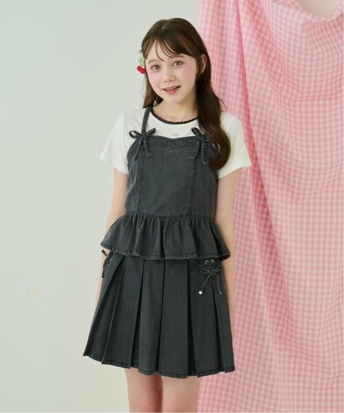 mezzo piano junior / メゾピアノジュニア ショート・ハーフ・半端丈パンツ | レースアップボックスプリーツスカパン | 詳細12