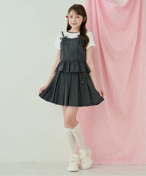 mezzo piano junior / メゾピアノジュニア ショート・ハーフ・半端丈パンツ | レースアップボックスプリーツスカパン | 詳細13