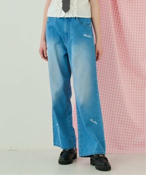 mezzo piano junior / メゾピアノジュニア その他パンツ | ふわっとスプレーストレートデニムパンツ(ブルー)