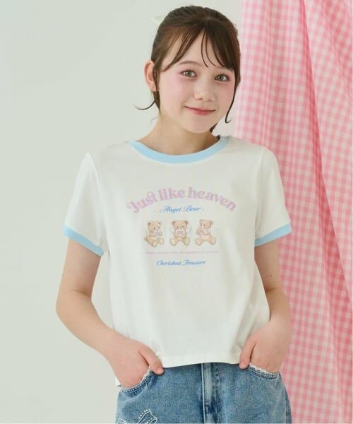 mezzo piano junior / メゾピアノジュニア Tシャツ | 【接触冷感】エンジェルベアリンガーTシャツ（オフ ホワイト）
