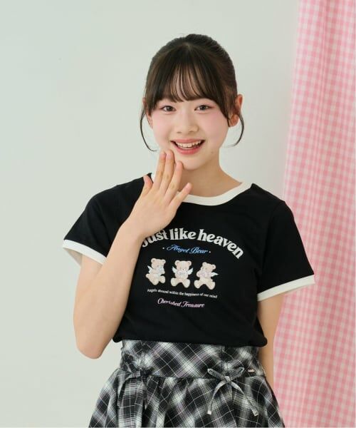 mezzo piano junior / メゾピアノジュニア Tシャツ | 【接触冷感】エンジェルベアリンガーTシャツ（黒）