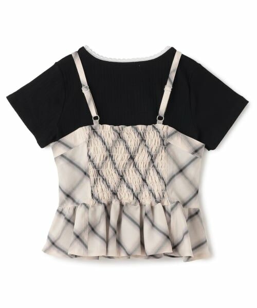mezzo piano junior / メゾピアノジュニア Tシャツ | ペプラムビスチェ＆トリムレースTシャツセット | 詳細1