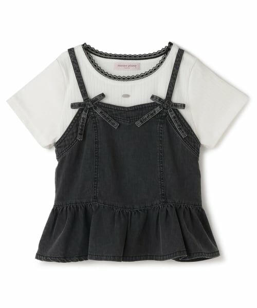 mezzo piano junior / メゾピアノジュニア Tシャツ | ペプラムビスチェ＆トリムレースTシャツセット | 詳細13