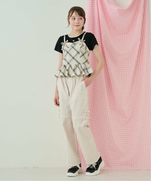 mezzo piano junior / メゾピアノジュニア Tシャツ | ペプラムビスチェ＆トリムレースTシャツセット | 詳細14
