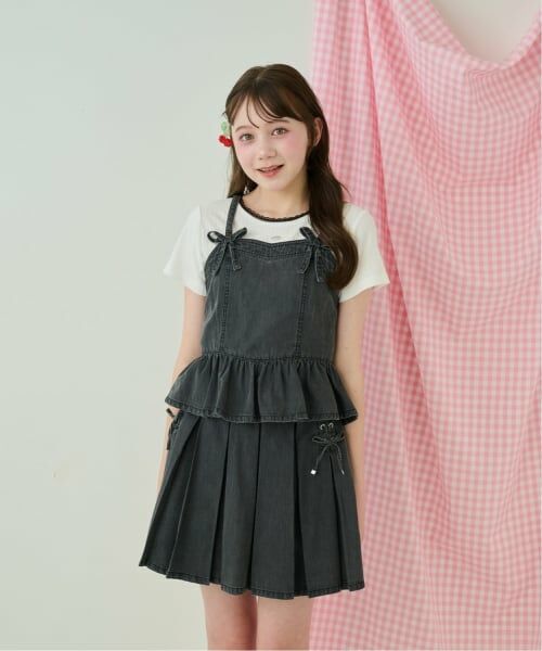 mezzo piano junior / メゾピアノジュニア Tシャツ | ペプラムビスチェ＆トリムレースTシャツセット | 詳細16