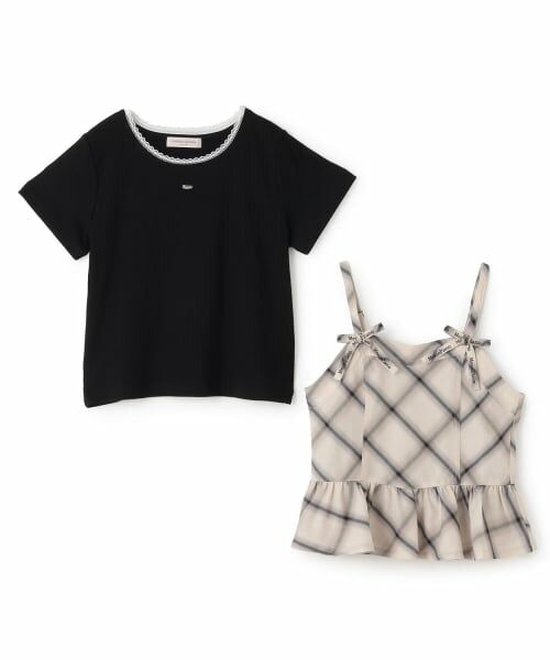 mezzo piano junior / メゾピアノジュニア Tシャツ | ペプラムビスチェ＆トリムレースTシャツセット | 詳細2