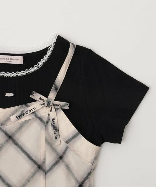 mezzo piano junior / メゾピアノジュニア Tシャツ | ペプラムビスチェ＆トリムレースTシャツセット | 詳細4
