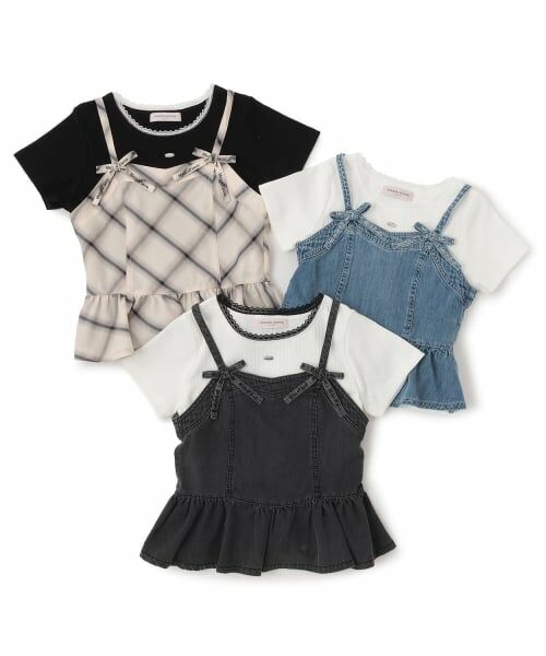 mezzo piano junior / メゾピアノジュニア Tシャツ | ペプラムビスチェ＆トリムレースTシャツセット | 詳細9